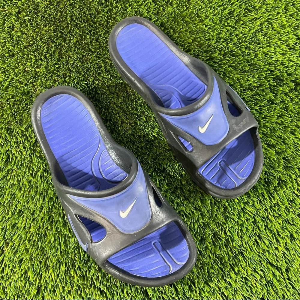 Nike Black Blue Flip Flops